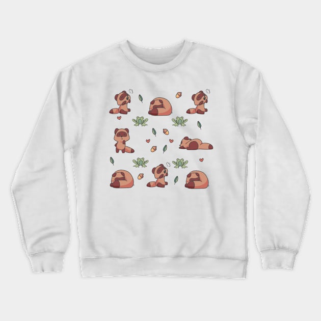 Tanuki and Frog Crewneck Sweatshirt by moonehrules